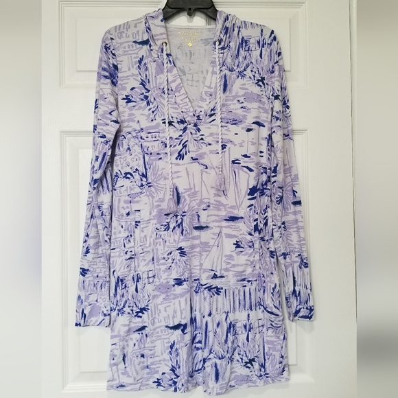 Lilly Pulitzer UPF 50 Ryile Cover Up Hoodied Dress - Picture 8 of 16